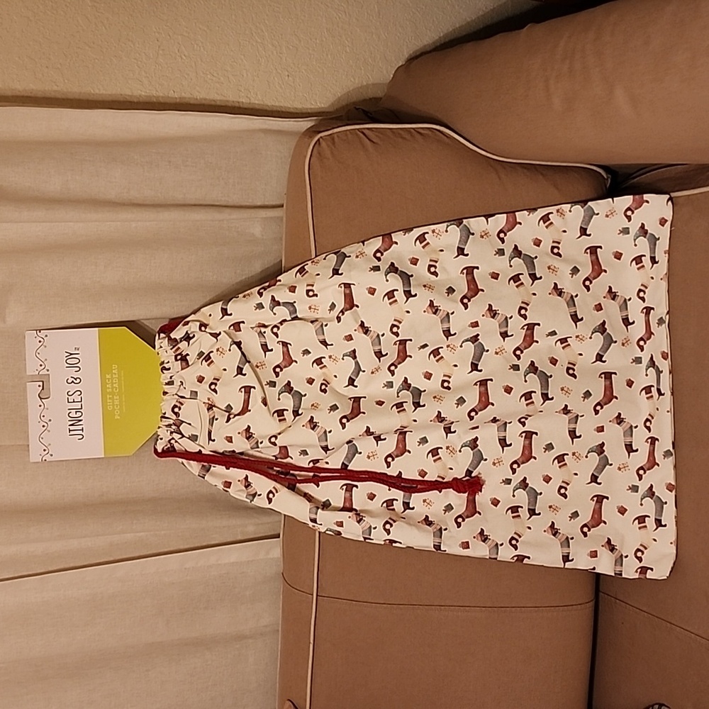 🎅 Jingles & Joy Dachshund Canvas Gift Sack